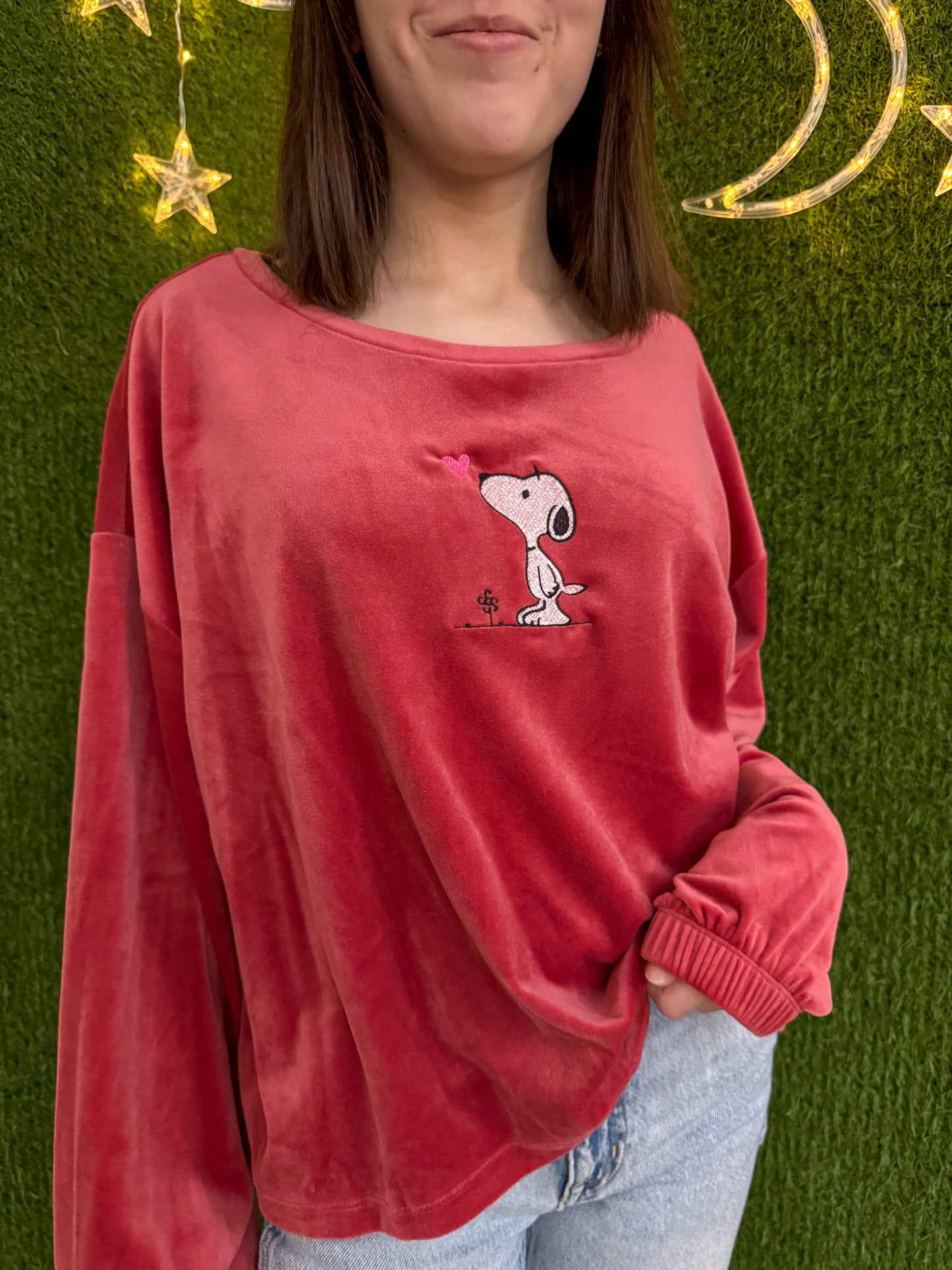 Snoopy Velvet Cropped Long Sleeve 2XL