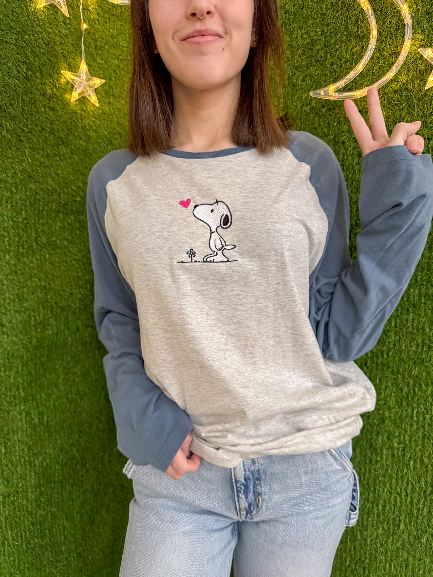 Snoopy Blue and Grey Long Sleeve L