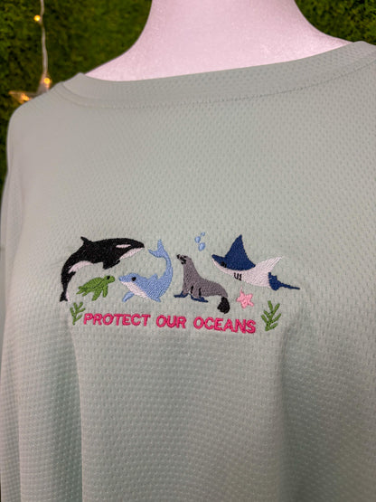 Protect our Oceans Green T-Shirt 3XL
