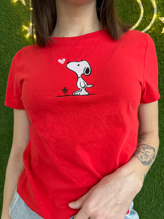 Snoopy Red Cropped T-Shirt XS