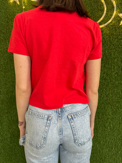 Snoopy Red Cropped T-Shirt XS