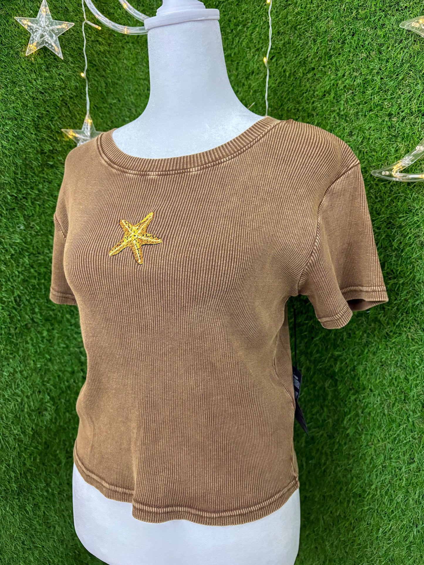 Starfish Brown Baby Tee L