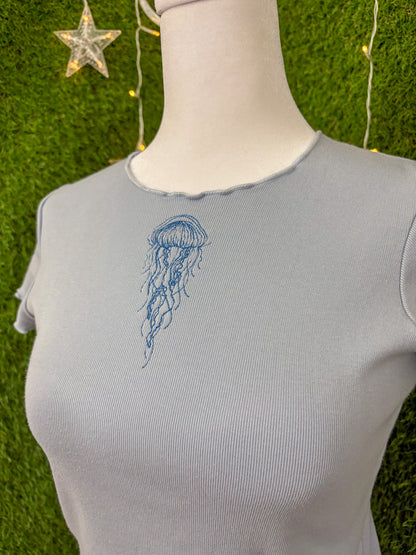 Jellyfish Blue Baby Tee S