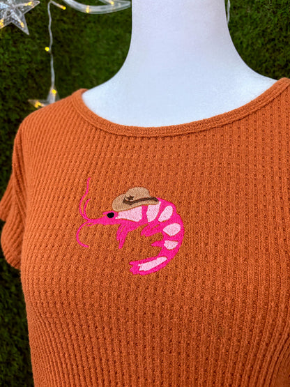 Cowboy Shrimp Brown Baby Tee M