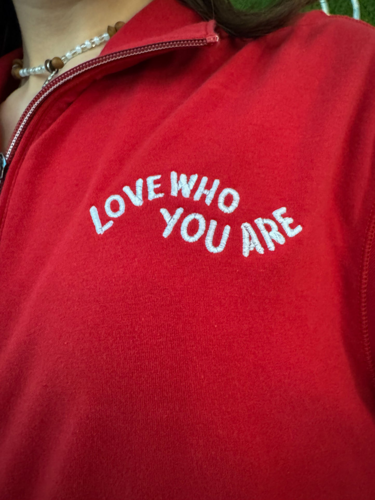 Love Who You Are Quarter Zip Long Sleeve L