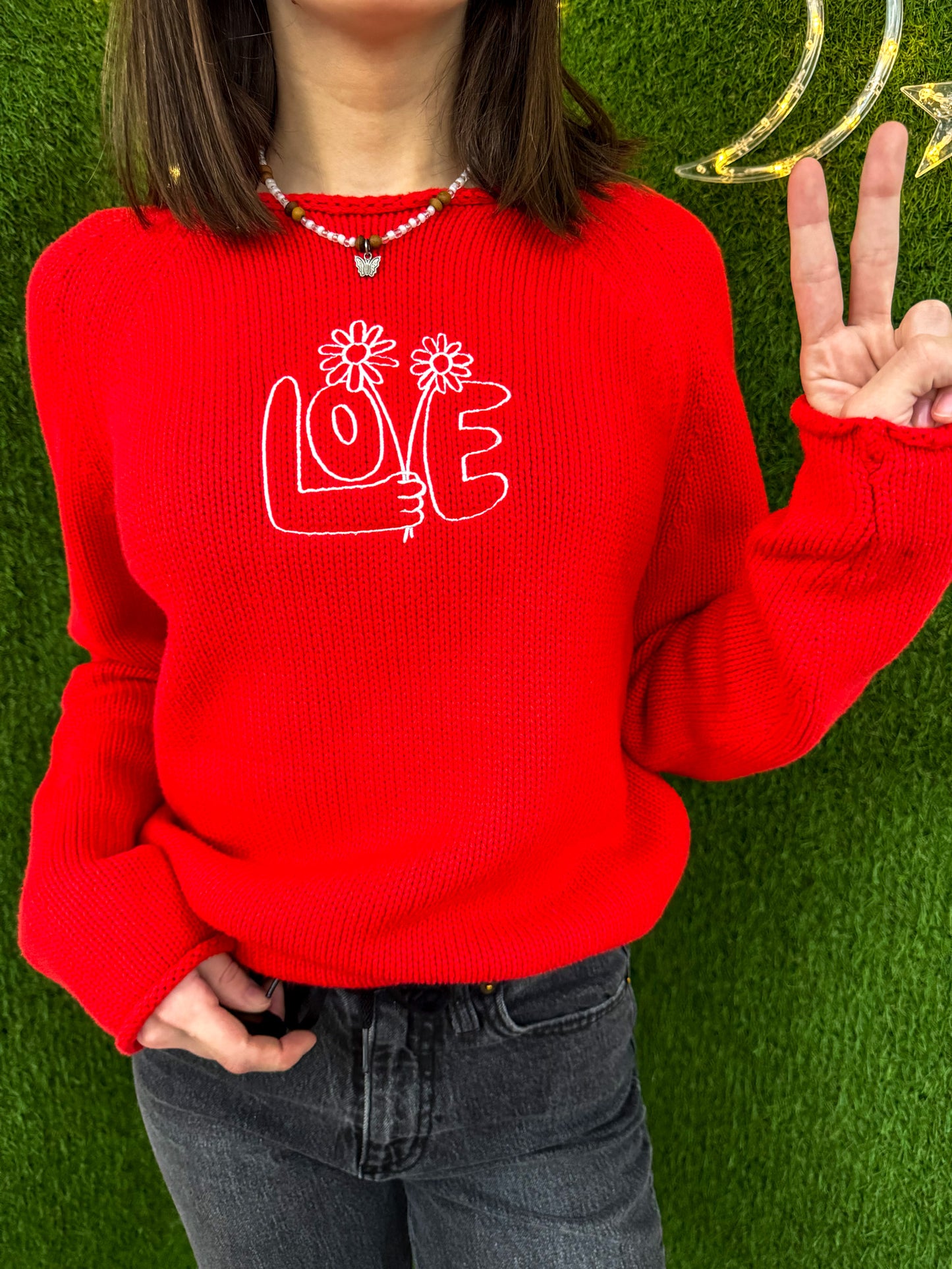 Love Red Sweater L