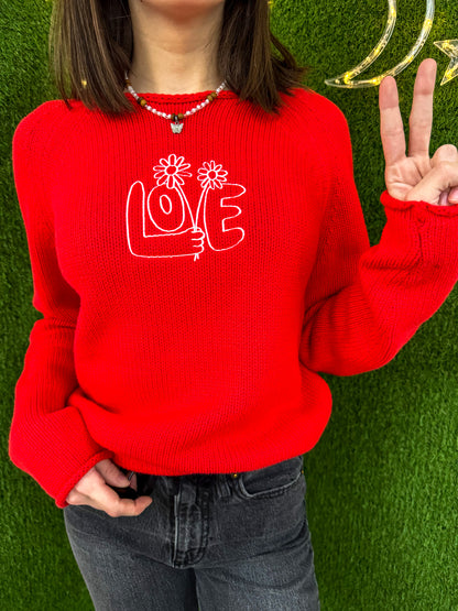 Love Red Sweater L