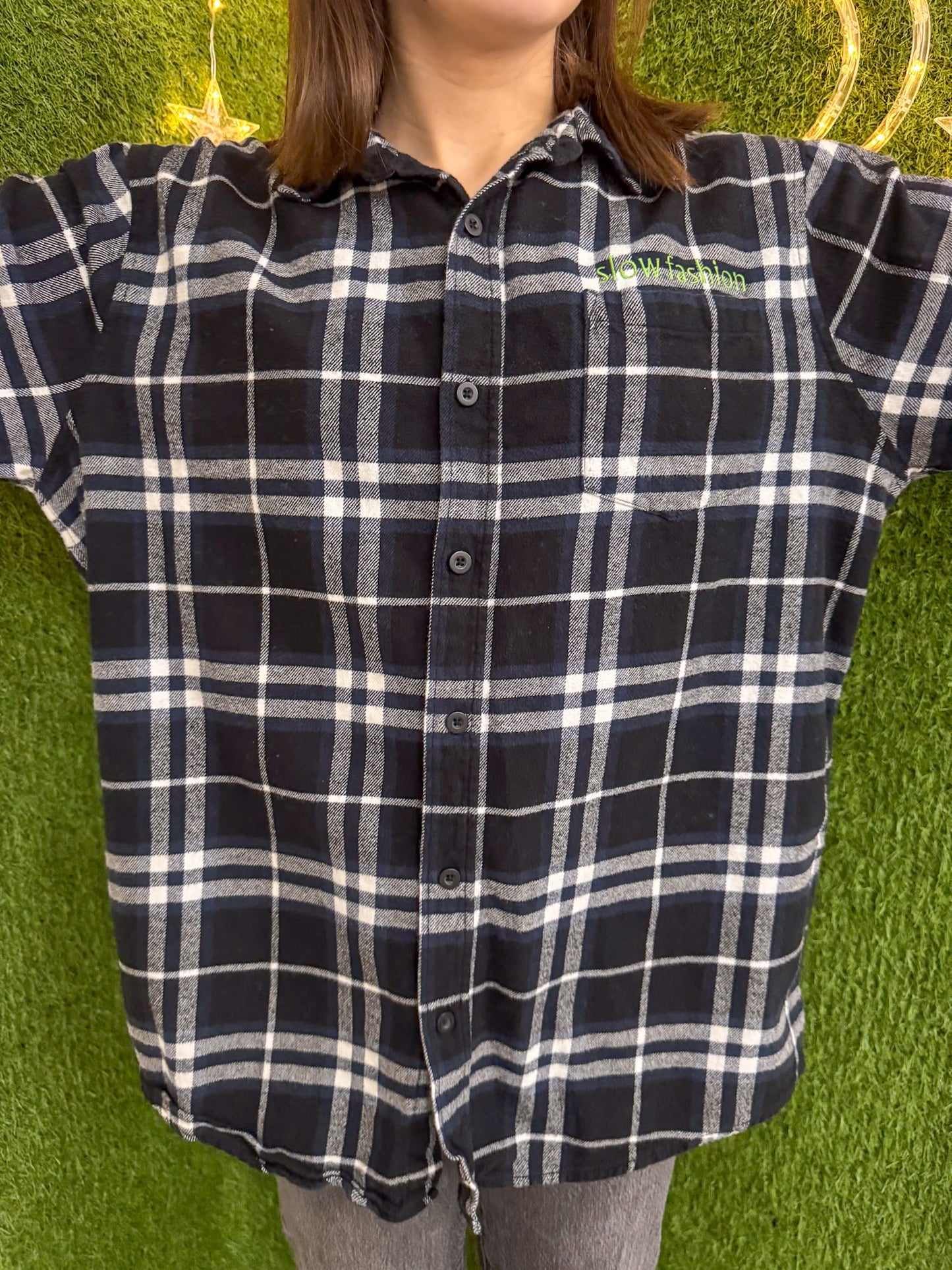 Slow Fashion Navy Flannel XL