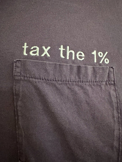 Tax the 1% Purple Pocket T-Shirt XL