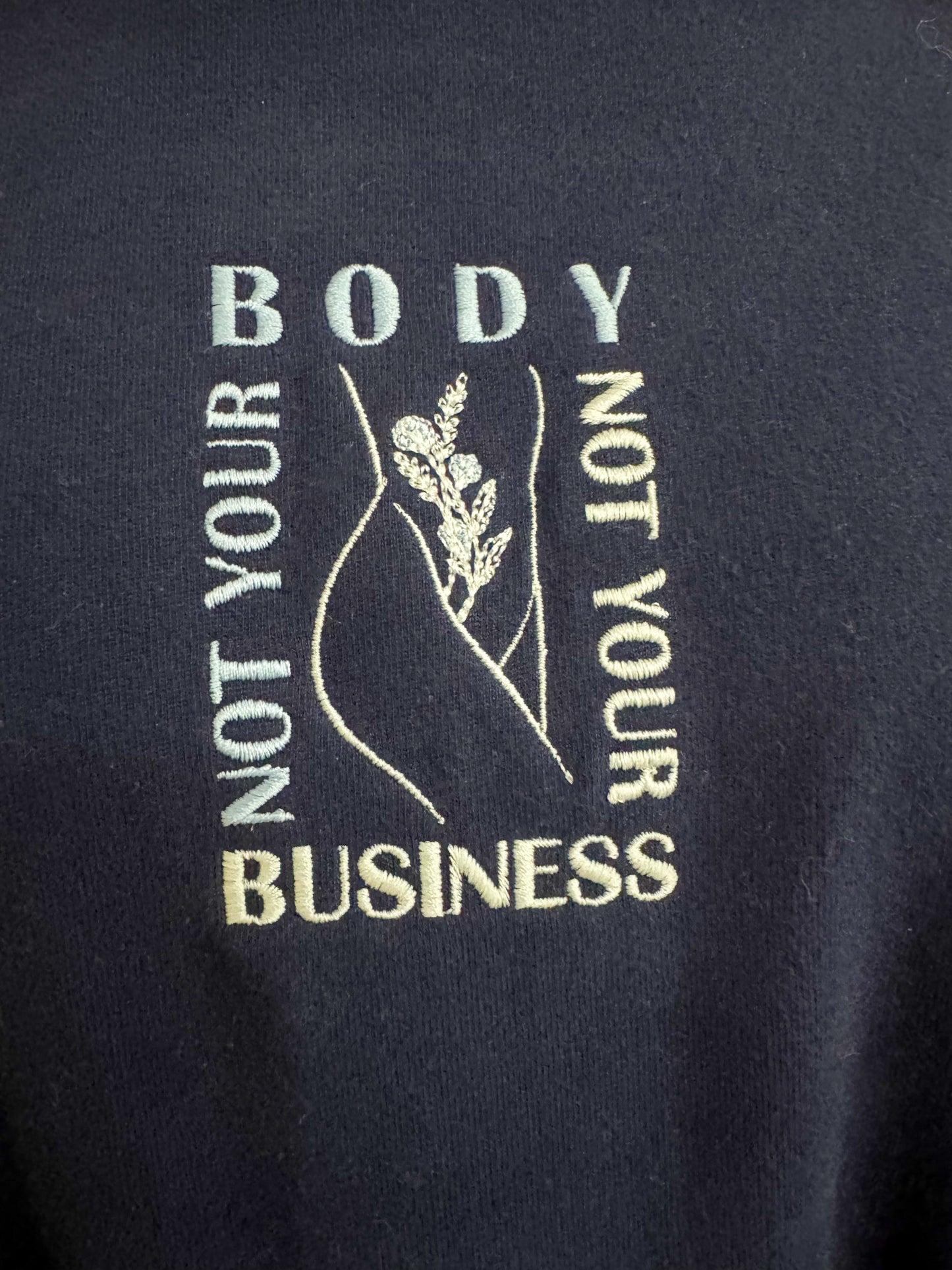 Not Your Body, Not Your Business Navy Long Sleeve L