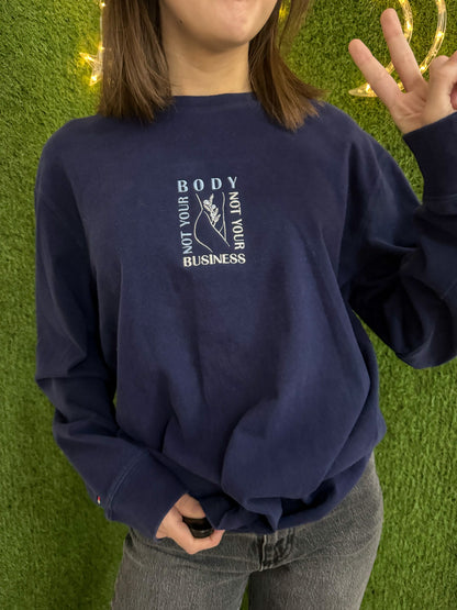 Not Your Body, Not Your Business Navy Long Sleeve L