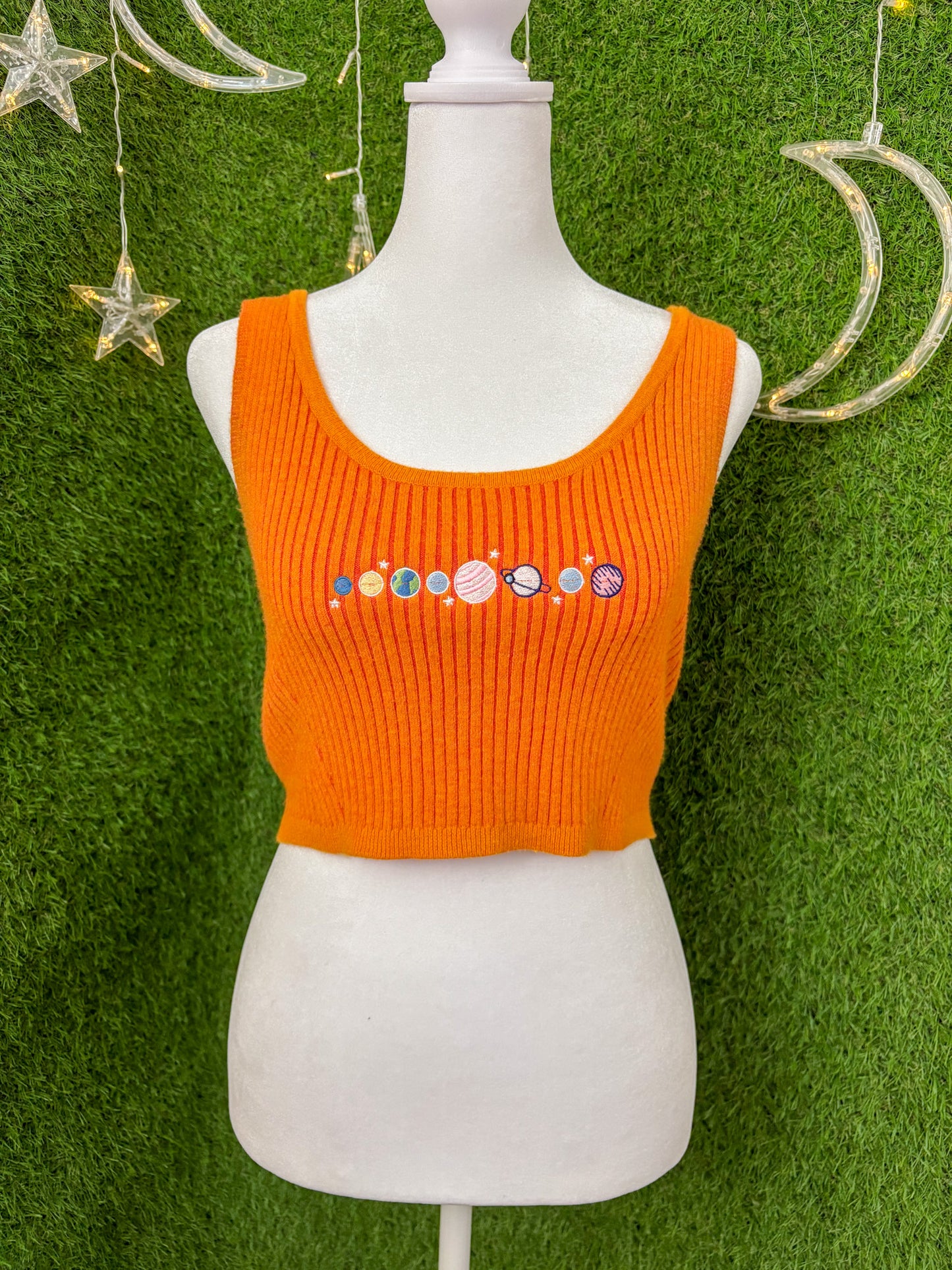 Planets Orange Tank Top M