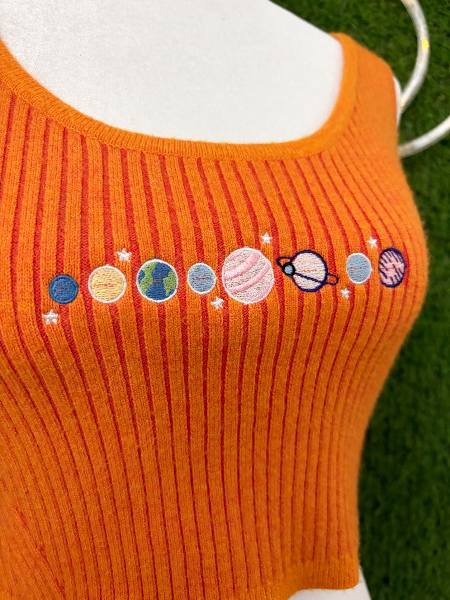 Planets Orange Tank Top M