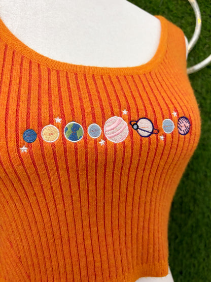 Planets Orange Tank Top M