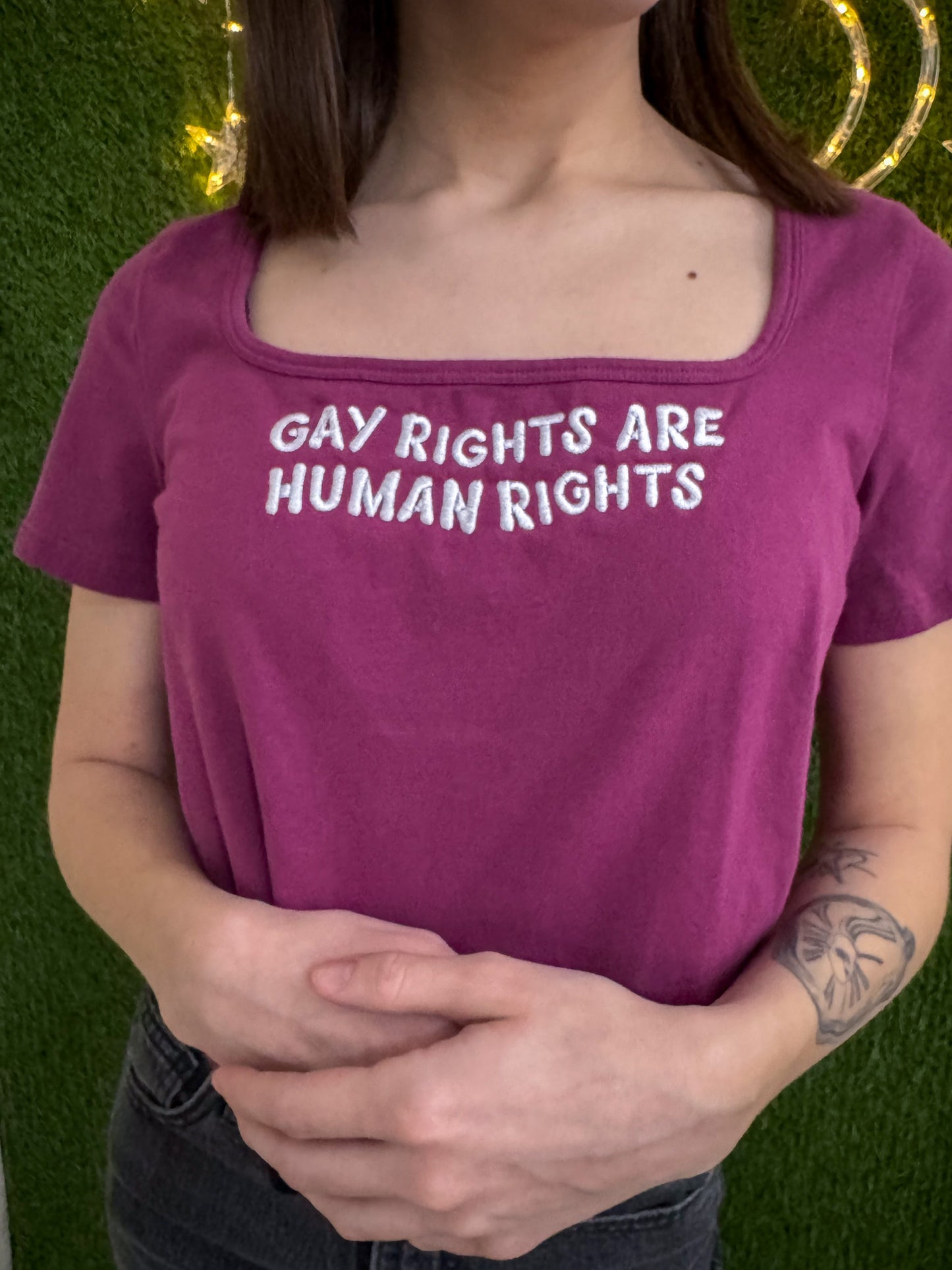 Human Rights Magenta Baby Tee 2XL