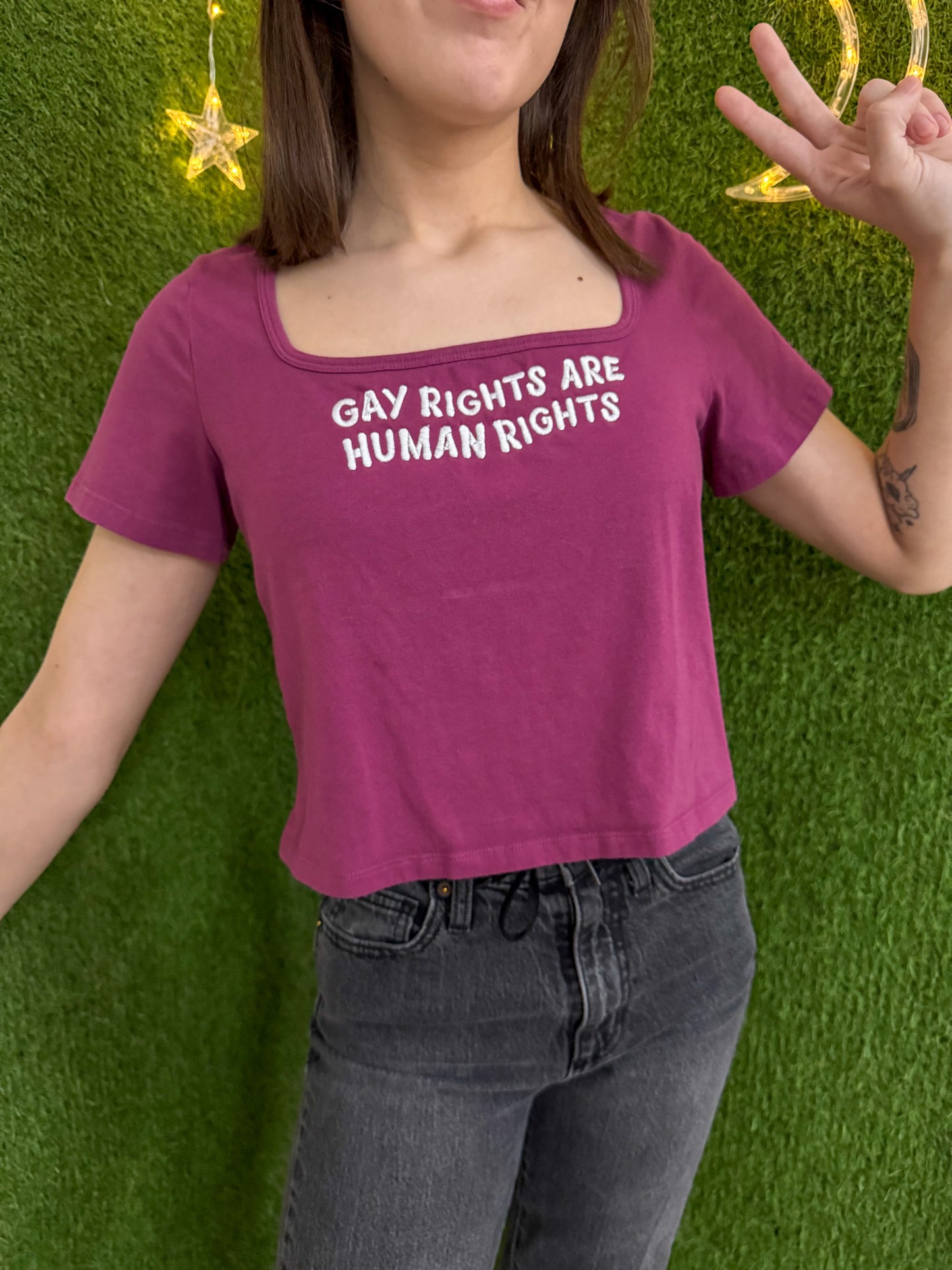 Human Rights Magenta Baby Tee 2XL