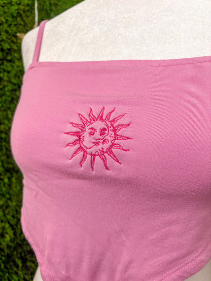 Moon & Sun Pink Tank Top XS