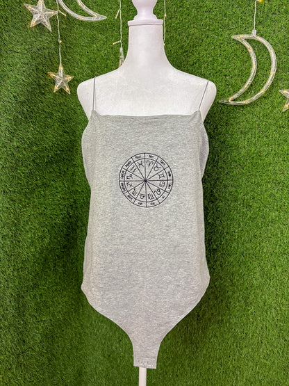Zodiac Signs Grey Body Suit Tank 2XL