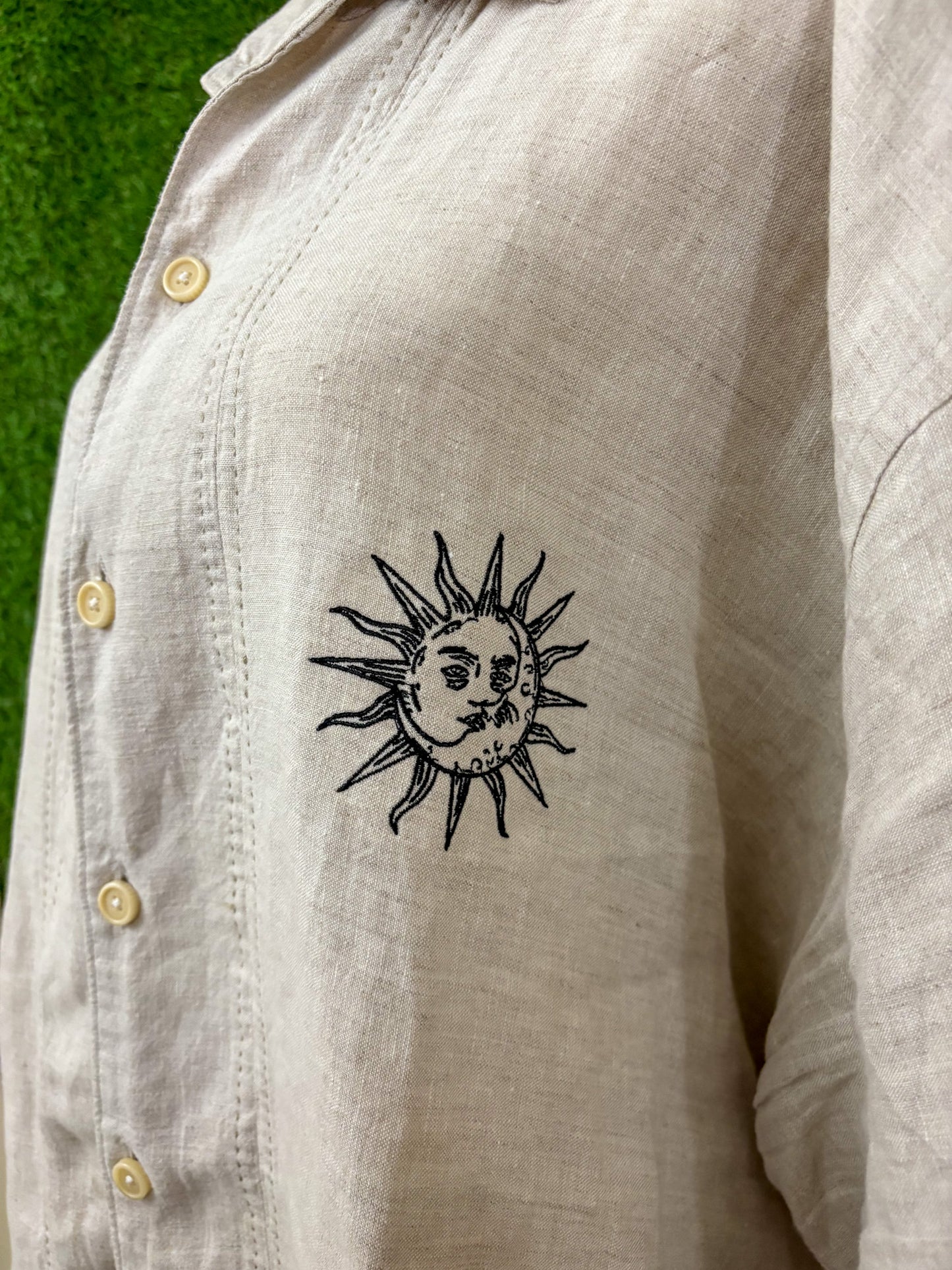 Moon & Sun Khaki Button Up 3XL