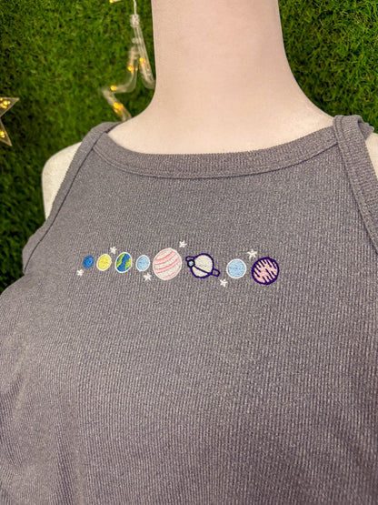 Planets Grey Tank Top XS