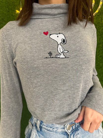 Snoopy Turtleneck Grey Bodysuit XL