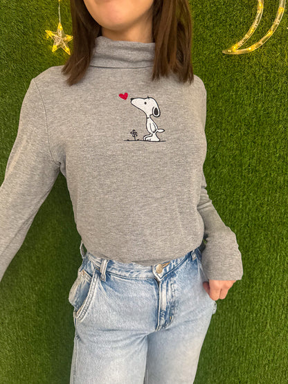 Snoopy Turtleneck Grey Bodysuit XL