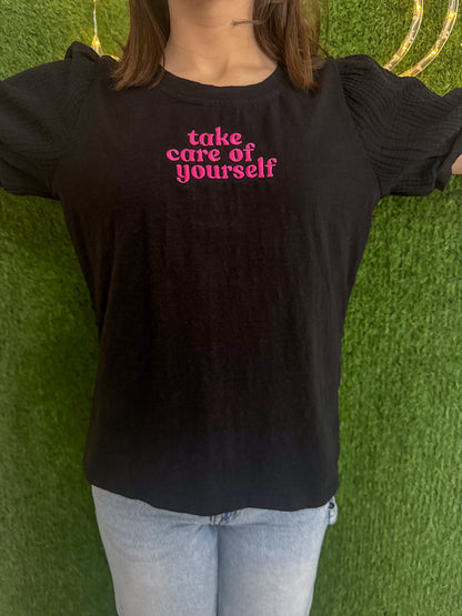 Take Care of Yourself Black T-Shirt M