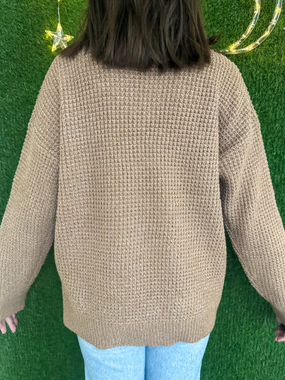 Love Flowers Brown Sweater L