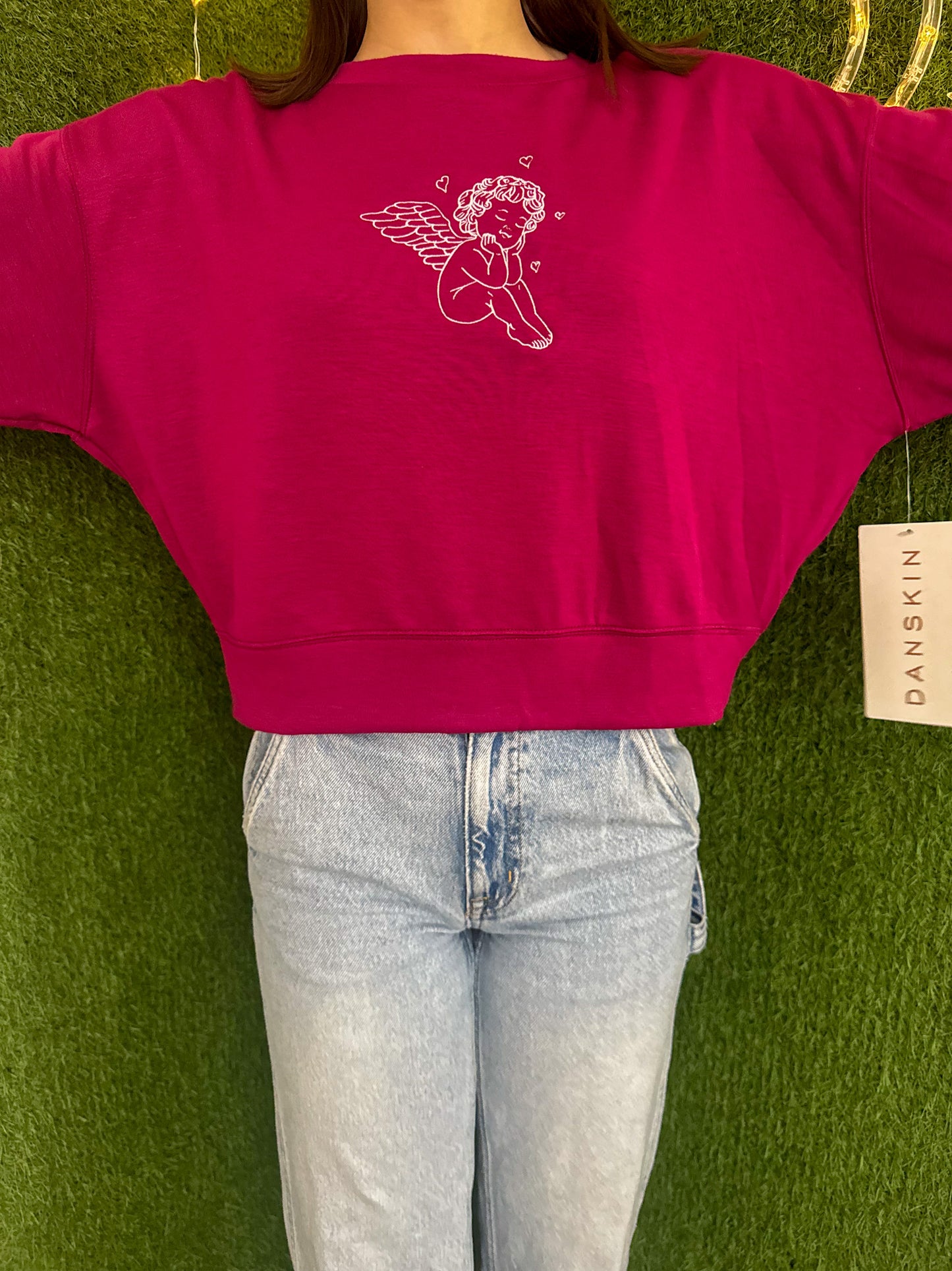 Angel Baby Pink Cropped Crewneck XS