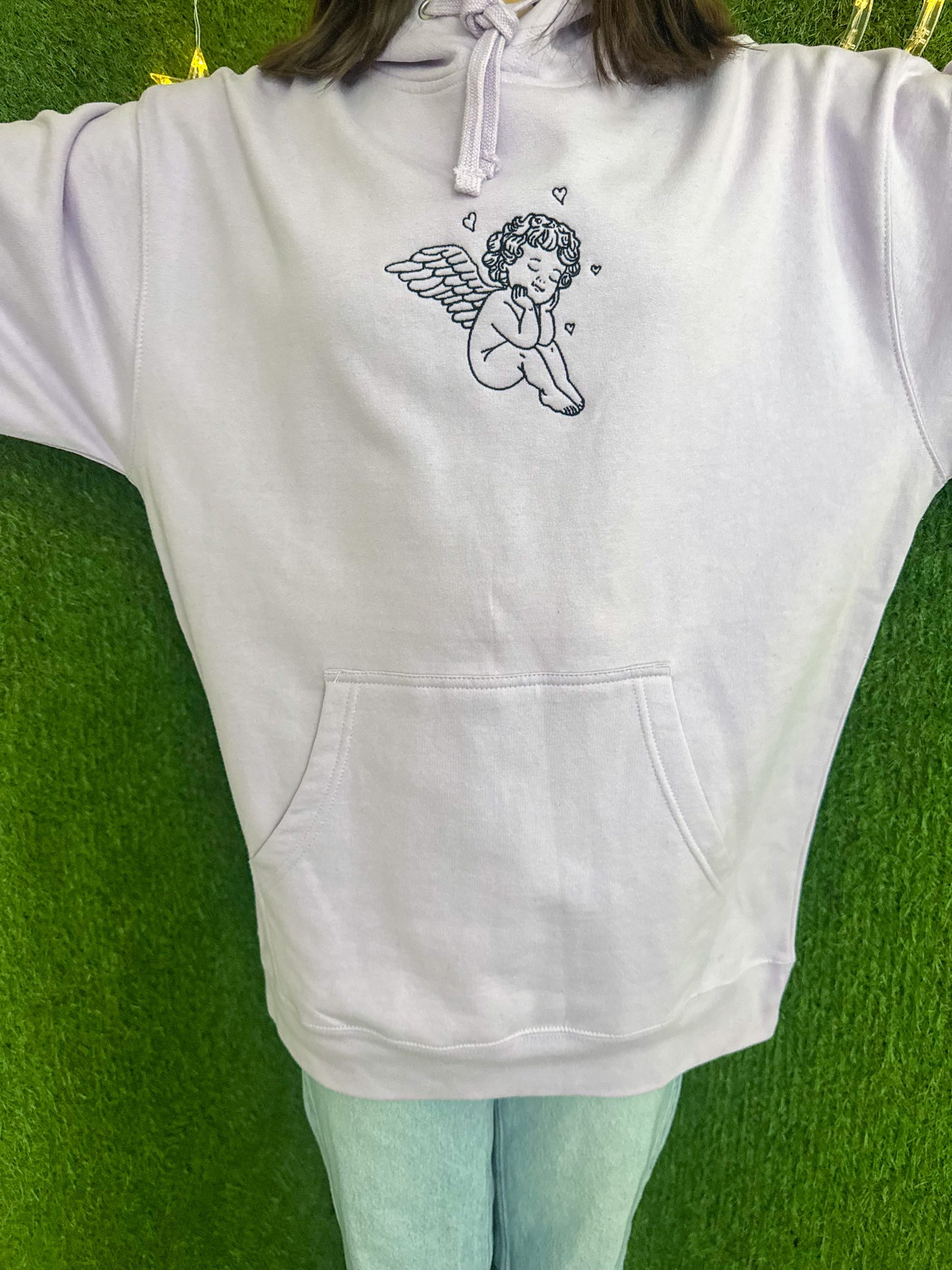 Purple Angel Baby Hoodie L