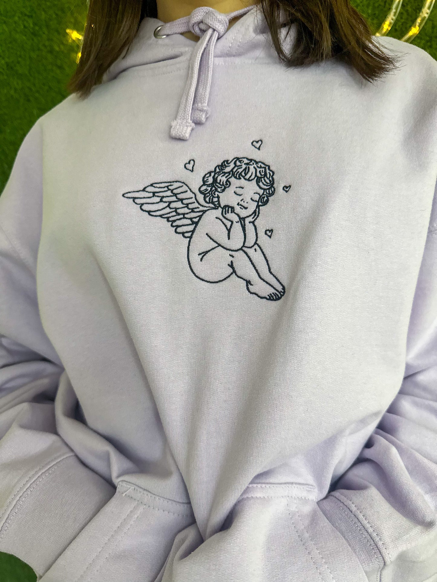 Purple Angel Baby Hoodie L