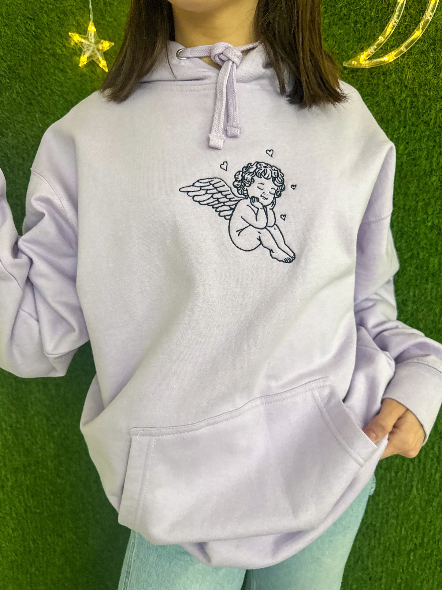 Purple Angel Baby Hoodie L