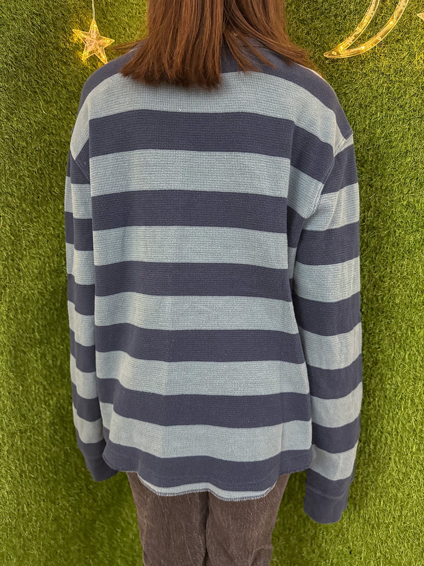 Take it Easy Blue Striped Long Sleeve L