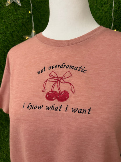 Not Overdramatic Pink Baby Tee S