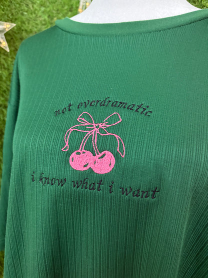 Not Overdramatic Green Shirt 3XL