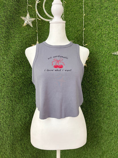 Not Overdramatic Grey Tank Top L