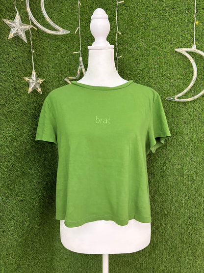 Brat Green Cropped Tee M