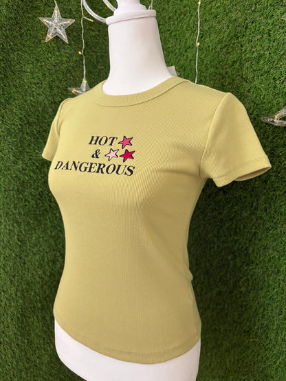 Hot & Dangerous Green Tee XS