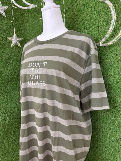 Don't Tap the Glass Green Striped T-Shirt XL