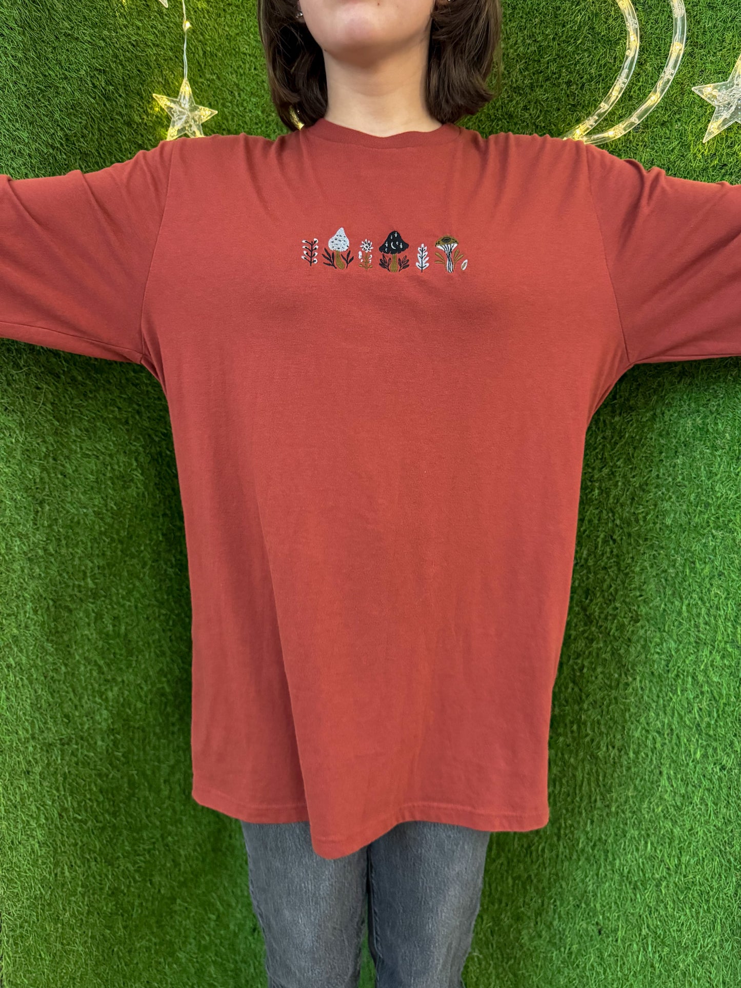 Funky Mushroom Red Long Sleeve L