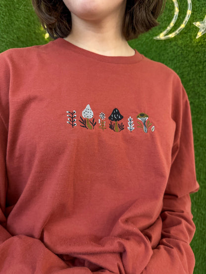 Funky Mushroom Red Long Sleeve L