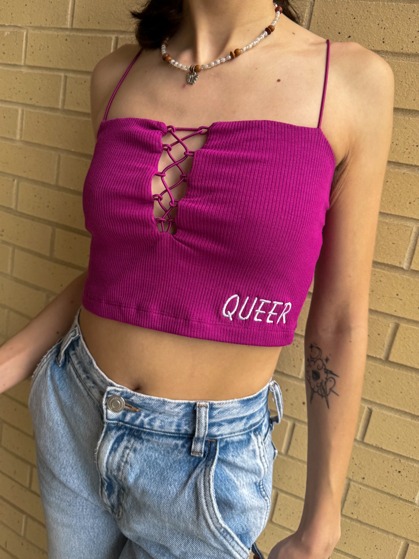 Queer Strappy Front Tank S