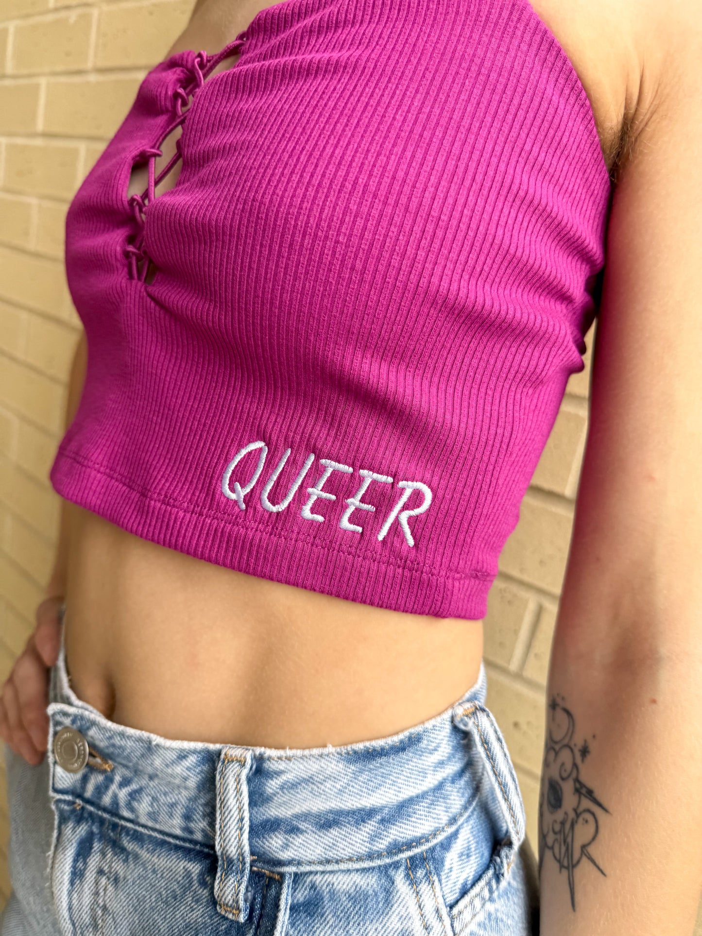 Queer Strappy Front Tank S