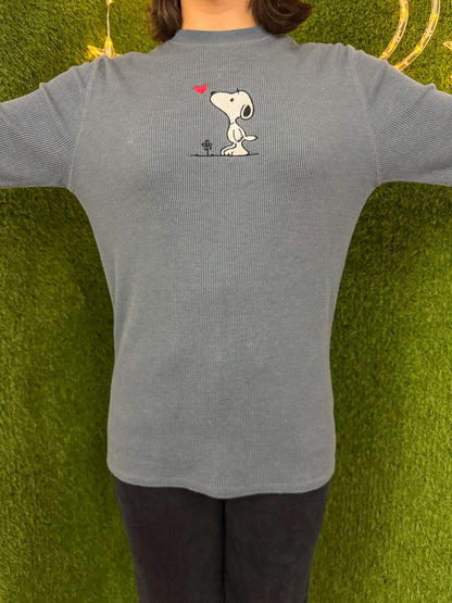 Snoopy Blue Thermal Long Sleeve S