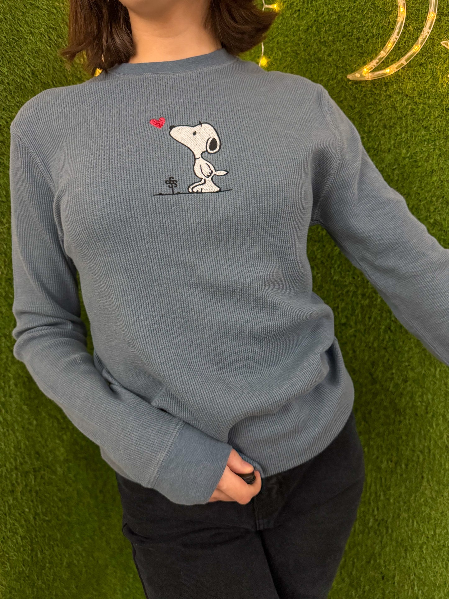 Snoopy Blue Thermal Long Sleeve S