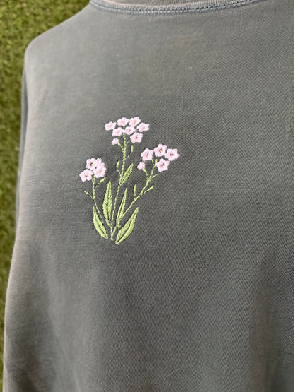 Little Flowers Green Crop Top S