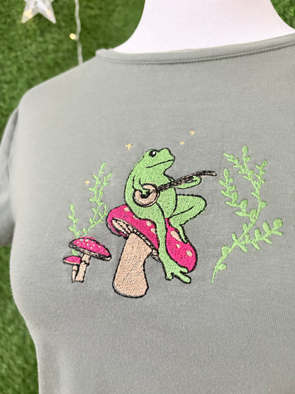 Banjo Frog Green Crop Top M