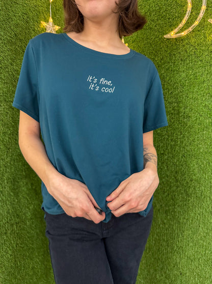 It's Fine, It's Cool Teal T-Shirt 2XL