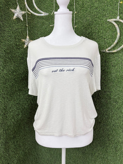 Eat the Rich Striped Crop Top XL