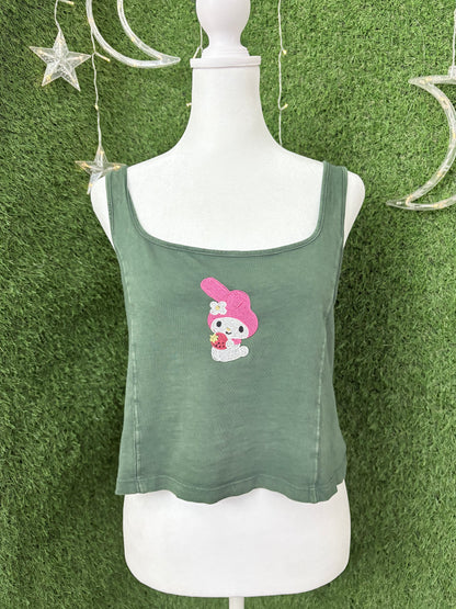 Pink Bunny Green Tank Top XL